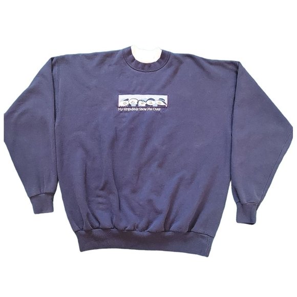 Vintage Christmas MC Energy Sportswear Sweater My Grandkids Snow Me Over Size XL - Picture 1 of 7